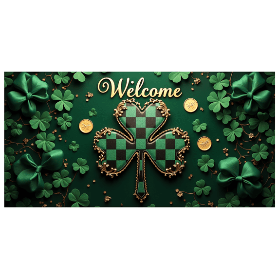 LUUFILx Welcome Clover Banner Door Decoration Backdrop for St Patrick's Day Party Supplies Photography Props Event Decorations Celebration Background
