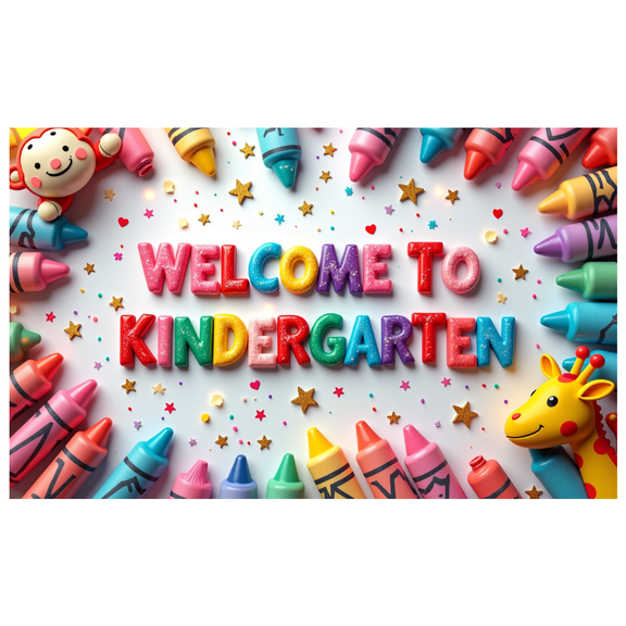 LUUFILx Welcome Kindergarten Backdrop Banner Classroom Decoration Photography Props Colorful School Party Supplies Children's Event Background