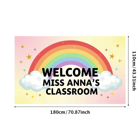 LUUFILx Welcome to Miss Anna's Classroom Banner for Kids Party Decorations Classroom Decor Backdrop School Event Supplies Educational Wall Art Background