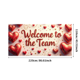 thumbnail image 1 of LUUFILx Welcome To The Team Banner Red Heart Design Decoration Ribbon Welcome Party Background Photo Props Backdrop Office Event New Job Orientation Celebration, 1 of 9