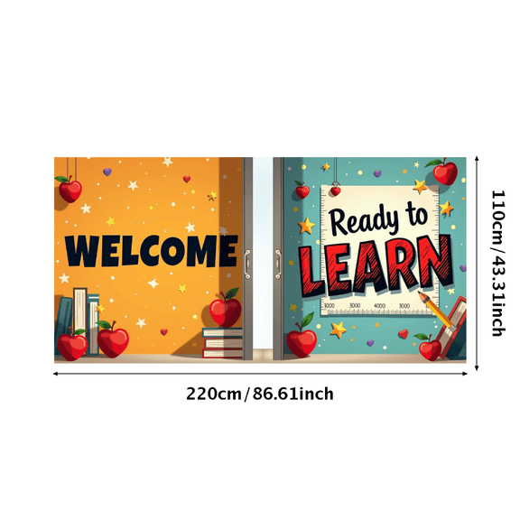 LUUFILx Welcome To Learn Classroom Backdrop Banner for School Decorations and Educational Events Perfect for Background Photography Party Supplies