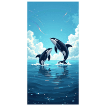 LUUFILx Whale Ocean Scene Backdrop for Photography Party Banner Water Decor Event Background Beach Theme Party Supplies Birthday Photography Props