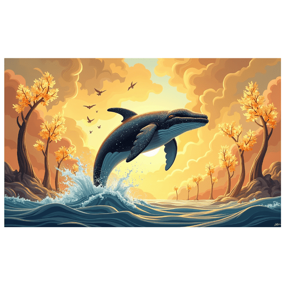 LUUFILx Whale Themed Backdrop Scenic Ocean Banner for Kids Room Decoration Photography Props Party Supplies Background Wall Decor Art Event Displays