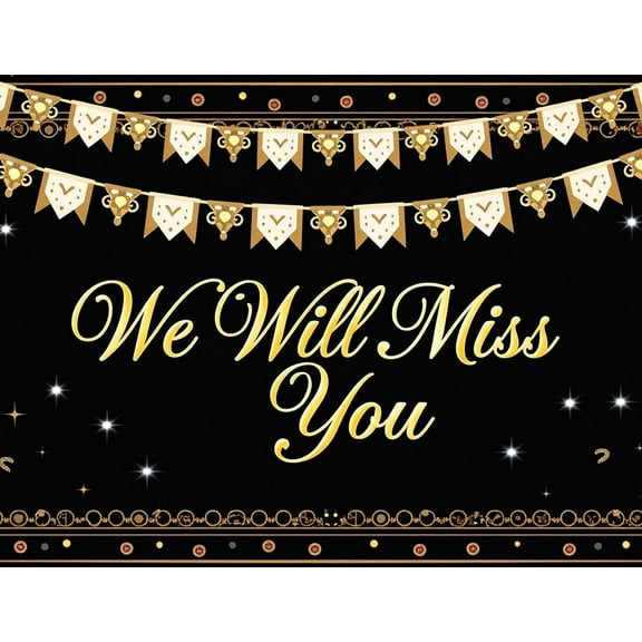 LUUFILx We Will Miss You Farewell Party Decorations Balloon Banner Colorful Backdrop Retirement Going Away Celebration Background Decor Multicolor Event Supplies
