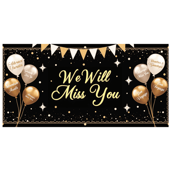 LUUFILx We Will Miss You Farewell Party Decorations Balloon Banner Colorful Backdrop Retirement Going Away Celebration Background Decor Multicolor Event Supplies