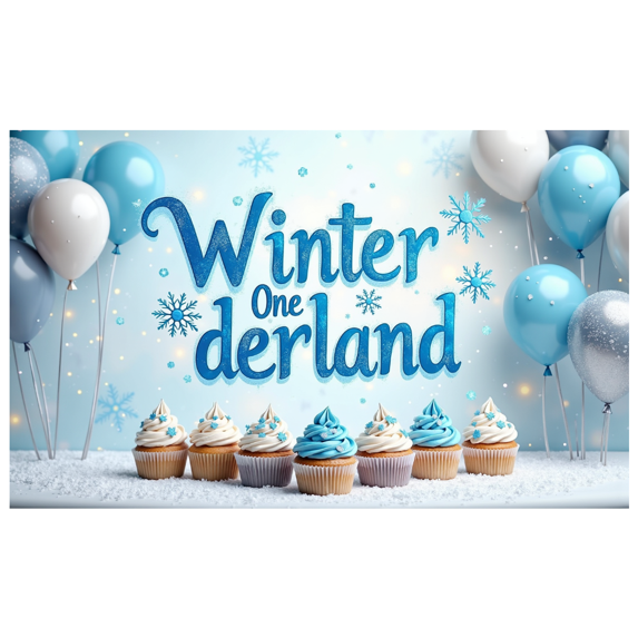 LUUFILx Winter Wonderland Birthday Backdrop Banner Background for Party Supplies Snowflake Decorations Photography Props Baby Showers Anniversary