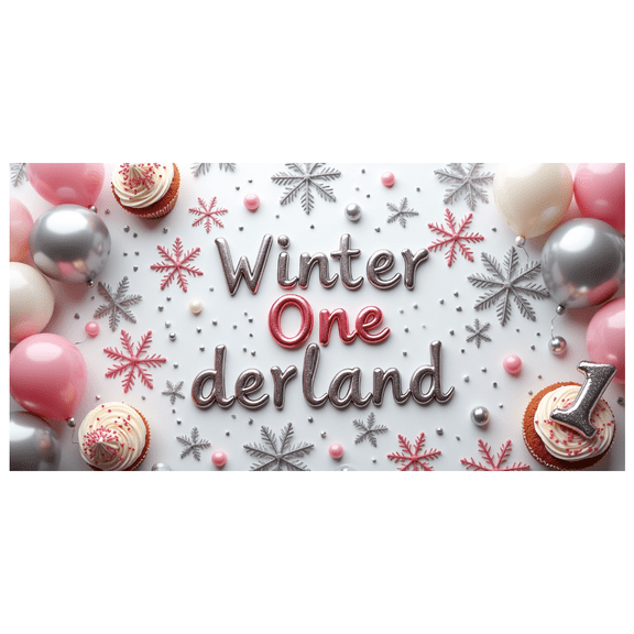 LUUFILx Winter Wonderland Birthday Backdrop Banner Background for Party Supplies Snowflake Decorations Photography Props Baby Showers Anniversary