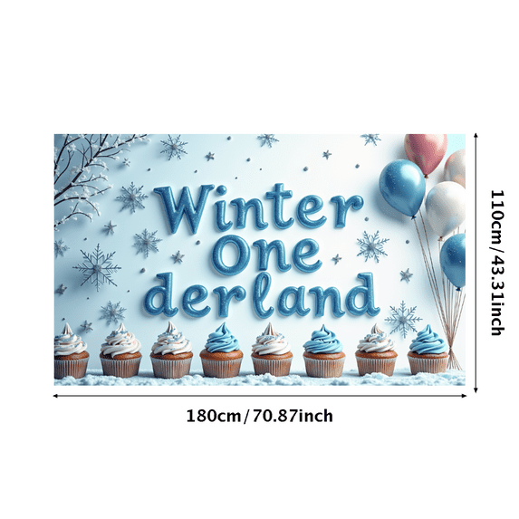 LUUFILx Winter Wonderland Birthday Backdrop Banner Background for Party Supplies Snowflake Decorations Photography Props Baby Showers Anniversary