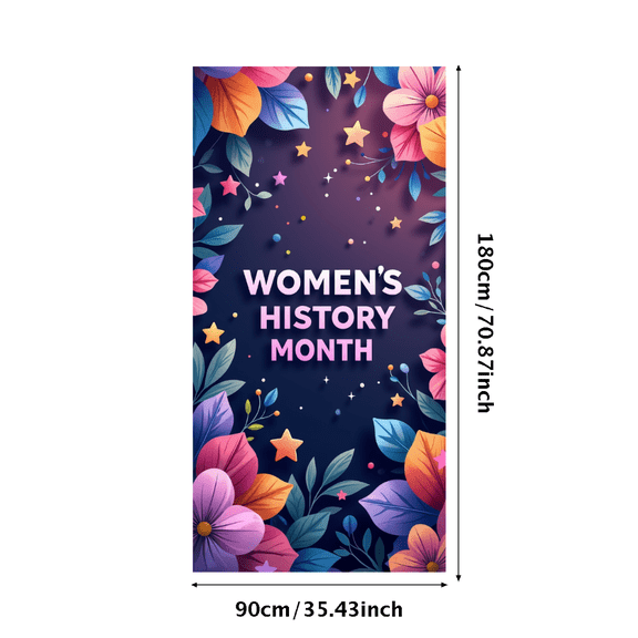 LUUFILx Women's History Month Banner Floral Backdrop Event Decoration Party Supplies Celebration Background Photography Decors