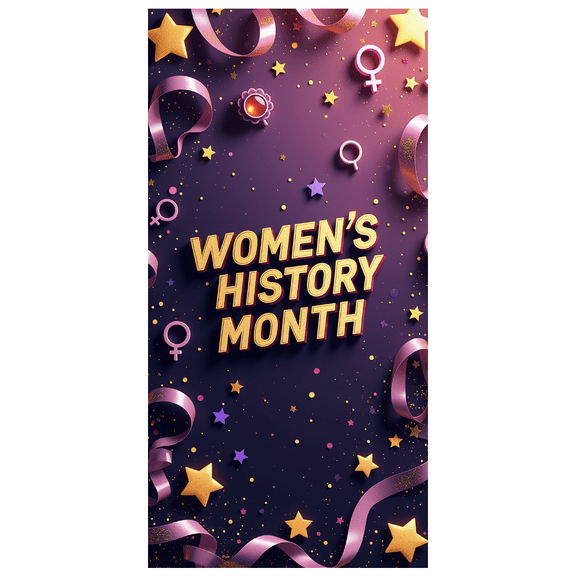 LUUFILx Women's History Month Banner Floral Backdrop for Events Office Party Decoration Photography Props Background Wall Art Celebration Decor