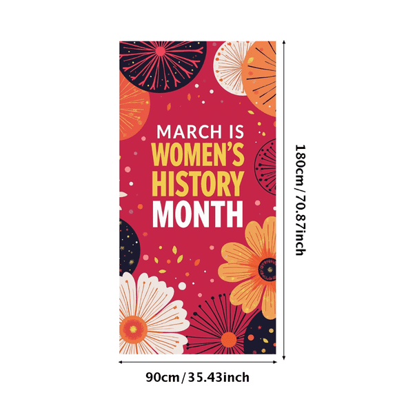 LUUFILx Women's History Month Celebration Banner Colorful Illustrated Floral Design Event Backdrop Party Supplies Event Decorations Photography Props