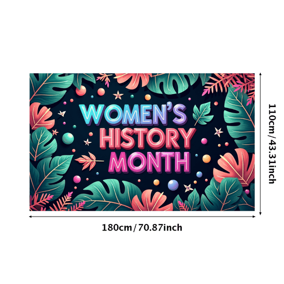 LUUFILx Women's History Month Decoration Banner Background Beautiful Floral Backdrop Festive Party Supplies Event Decor Photography Props Celebration