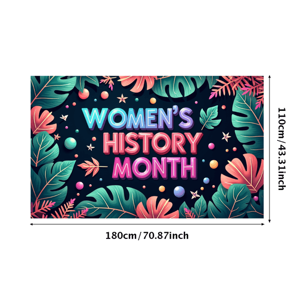 LUUFILx Women's History Month Decoration Banner Background Beautiful Floral Backdrop Festive Party Supplies Event Decor Photography Props Celebration