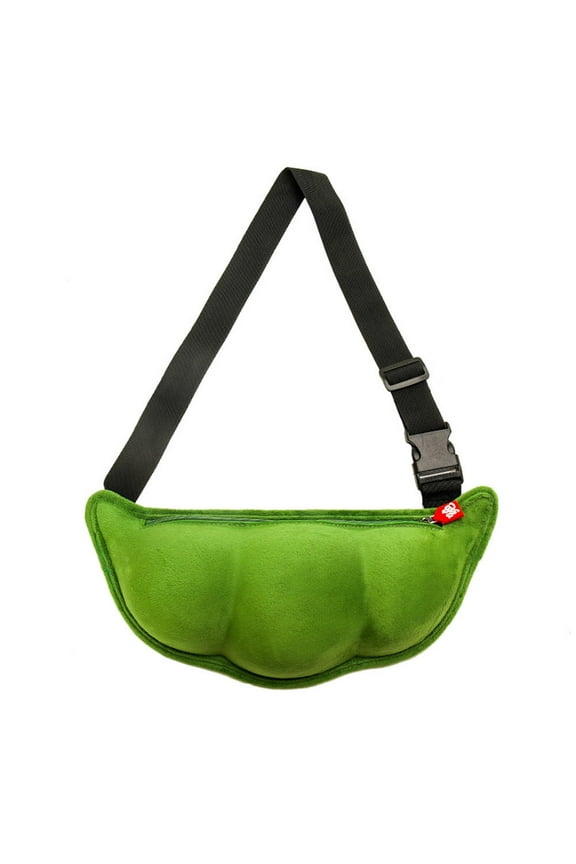 Women's Plush Pea Shape Messenger Bag, Green