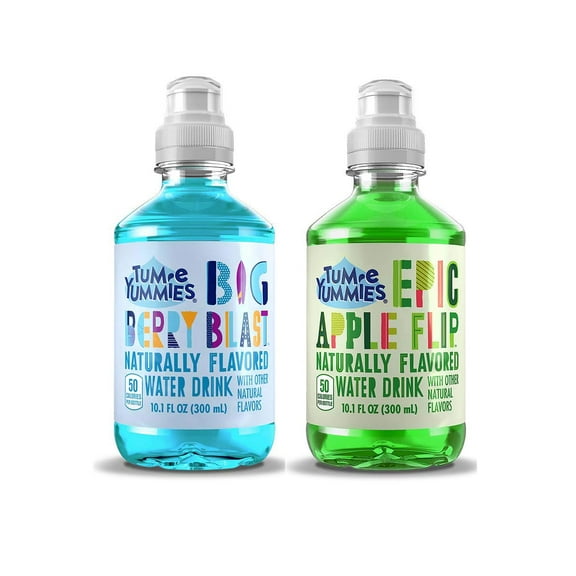 LUV-BOX Variety Tum-e Yummies Fruit Flavored Drink pack of 24 , 10.1 fl oz , Big Berry Blast , Epic Apple Flip
