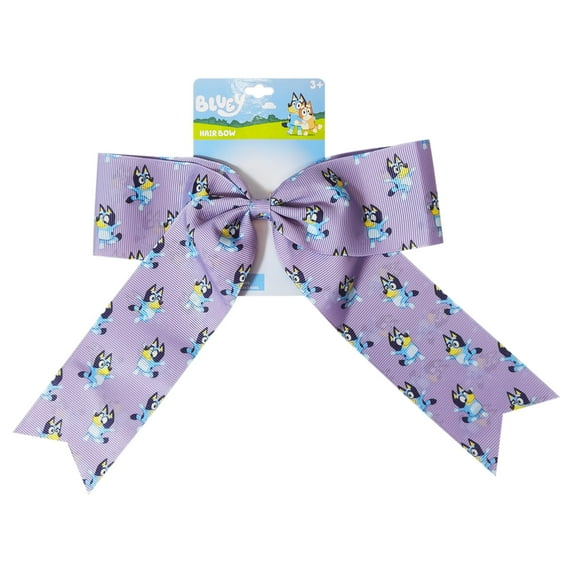 LUV HER Cute Bluey Hair Bows For Girls - One Large Printed Hair Bow Featuring your Favorite Bluey Characters - Alligator Clip - Birthday Gift for Girls Ages 3+