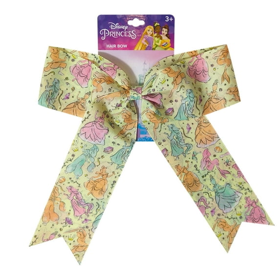 LUV HER Cute Disney Princesses Hair Bows For Girls - One Large Printed Hair Bow Featuring your Disney Princesses Favorite Character - Alligator Clip - Birthday Gift for Girls Ages 3+