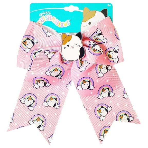 LUV HER Cute Squishmallows Hair Bows For Girls - One Large Squishmallows Printed Hair Bow with a Charm Featuring your Favorite Character - Alligator Clip - Birthday Gift for Girls Ages 3+