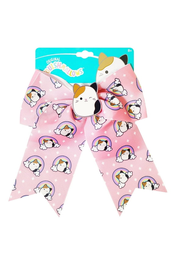 Cute Squishmallows Hair Bows For Girls - One Large Squishmallows Printed Hair Bow with a Charm Featuring your Favorite Character - Alligator Clip - Birthday Gift for Girls Ages 3+