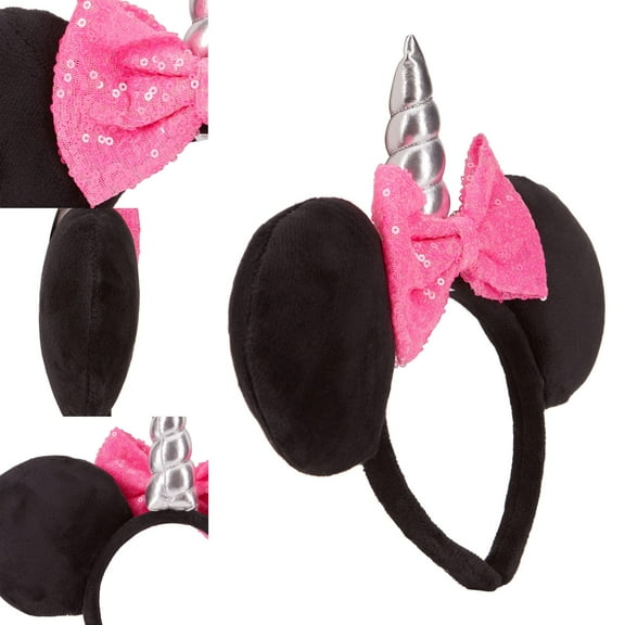 LUV HER Disney Ears - Unicorn Ears - Rainbow Ears with Rainbow Unicorn Horn - Hair Accessories for Girls - Hair Headband Ears Non Slip Headband Accessories for Trip Ages 3+