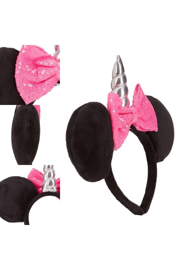 Disney Ears - Unicorn Ears - Rainbow Ears with Rainbow Unicorn Horn - Hair Accessories for Girls - Hair Headband Ears Non Slip Headband Accessories for Trip Ages 3+