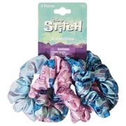 LUV HER Disney Stitch Scrunchies for Girls of All Ages - 4 Large Hair Scrunchies for Girls - 4 Printed Scrunchies with Your Favorite Characters - Hair Accessories for girls 3+