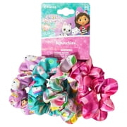 Gabby's Cute Scrunchies for Girls of All Ages - 4 Large Hair Scrunchies for Girls - 4 Printed Scrunchies with Your Favorite Characters - Hair Accessories for gi