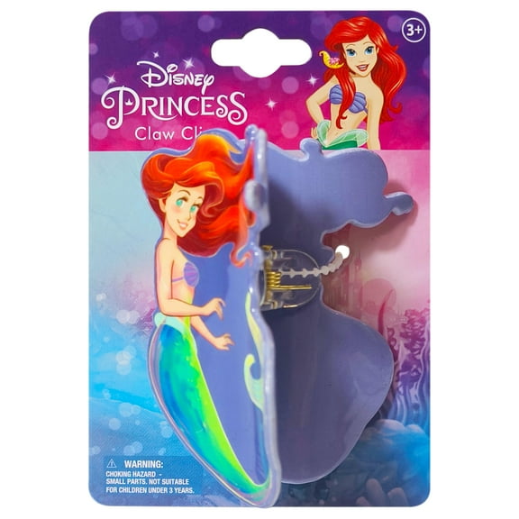 LUV HER Glam Up Your Look with Butterfly Hair Clip - One Cute Hair Clip with Your Favorite Little Mermaid Ariel Character with Soft Claw Clips - Ages 3 