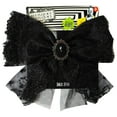 thumbnail image 1 of LUV HER Beetlejuice themed Long Tail Hair Bow for Girls with Alligator Clip with Charm - Gothic Hair Accessory, Ages 3+, 1 of 5