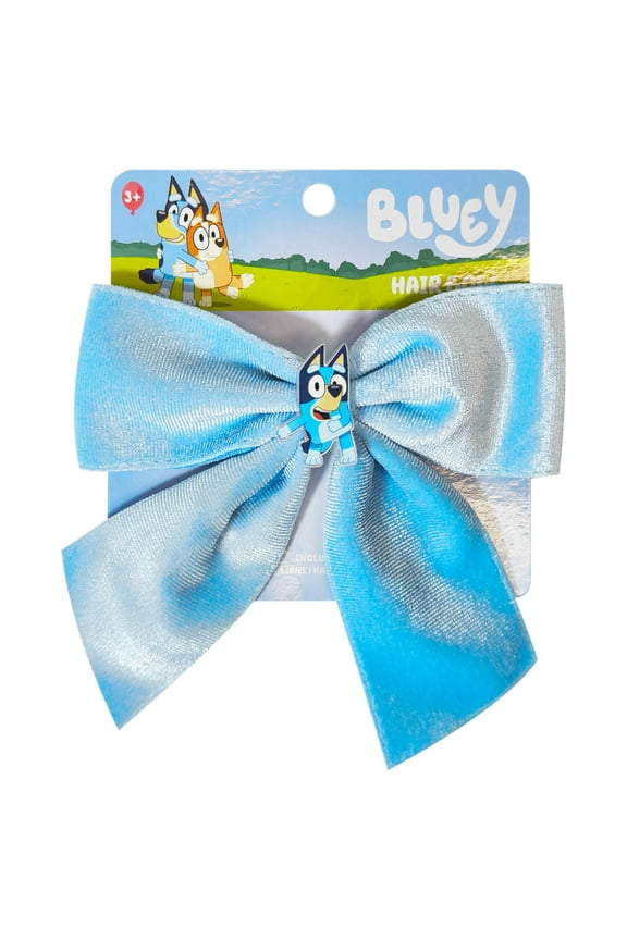 Bluey Long Tail Hair Bow for Girls with Alligator Clip with Charm of Bluey - Hair Accessory, Ages 3+