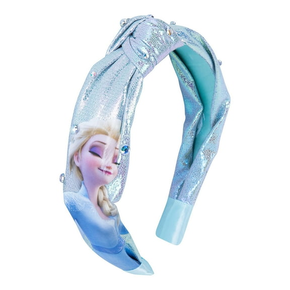 LUV HER Disney Frozen 2 Elsa One Thick Knot Headband with Diamonds For Girls - Hair Accessories For Her - Ages 3+