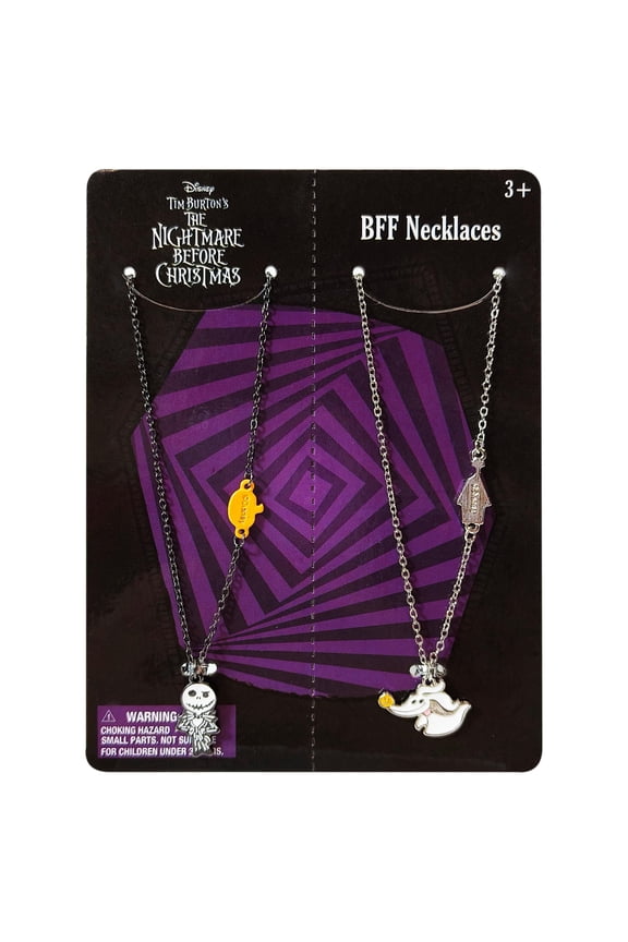 Disney Nightmare Before Christmas BFF Necklace Set, Girls Friendship Gift for Ages 3+