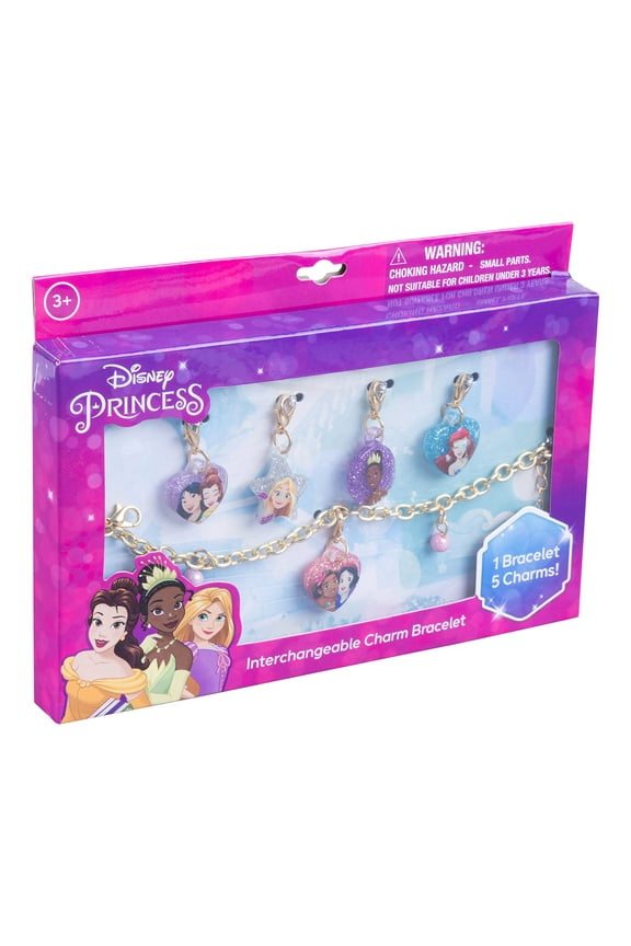 Disney Princess Add A Charm Box Set with 1 charm bracelet & 5 interchangeable charms - Ages 3+