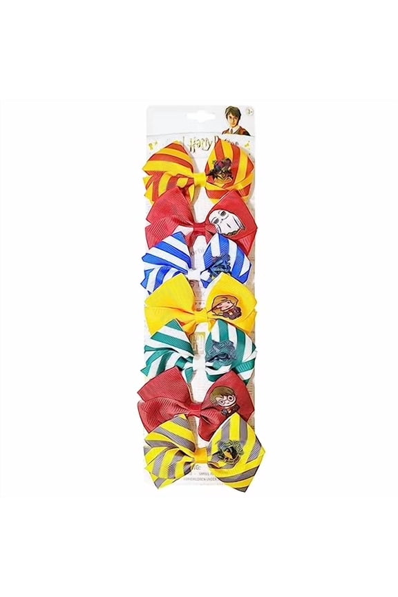Harry Potter 7 Piece Character Hair Bows - 4 Inch Hair Bows with Alligator Clips for Girls