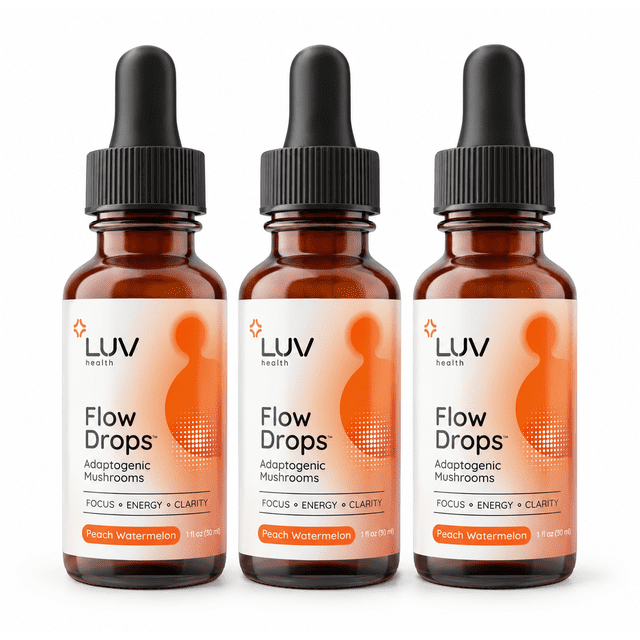 LUV Health Flow Drops Mushroom Supplement, Lion’s Mane, 30 Servings (3 ...