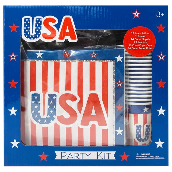 LUV HER USA Party Tableware Set, 20-Pack 4th of July Disposable Plates and Napkins, Patriotic Decorations for Independence Day,Memorial Day, Red White Blue Party Supplies