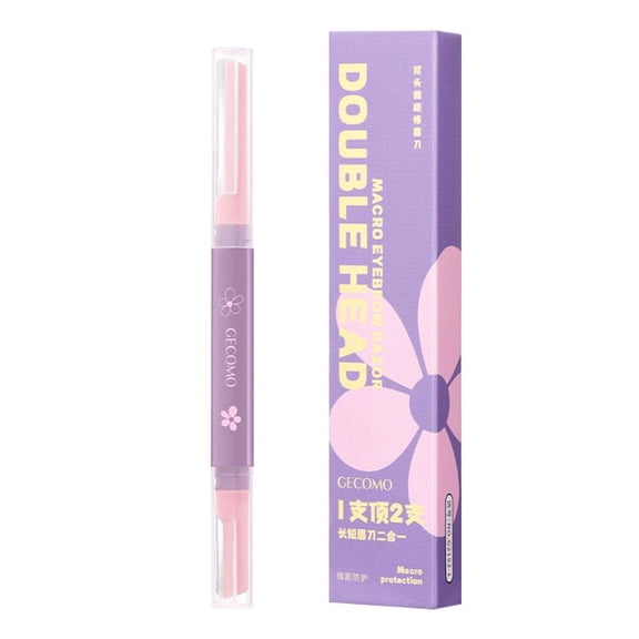 LUVCLS 2-Pack Dual-Sided Micro Eyebrow Razor, Safe & Gentle Precision Trimmer Tool with Comb, Beginner-Friendly Stainless Steel Dermaplaning Kit