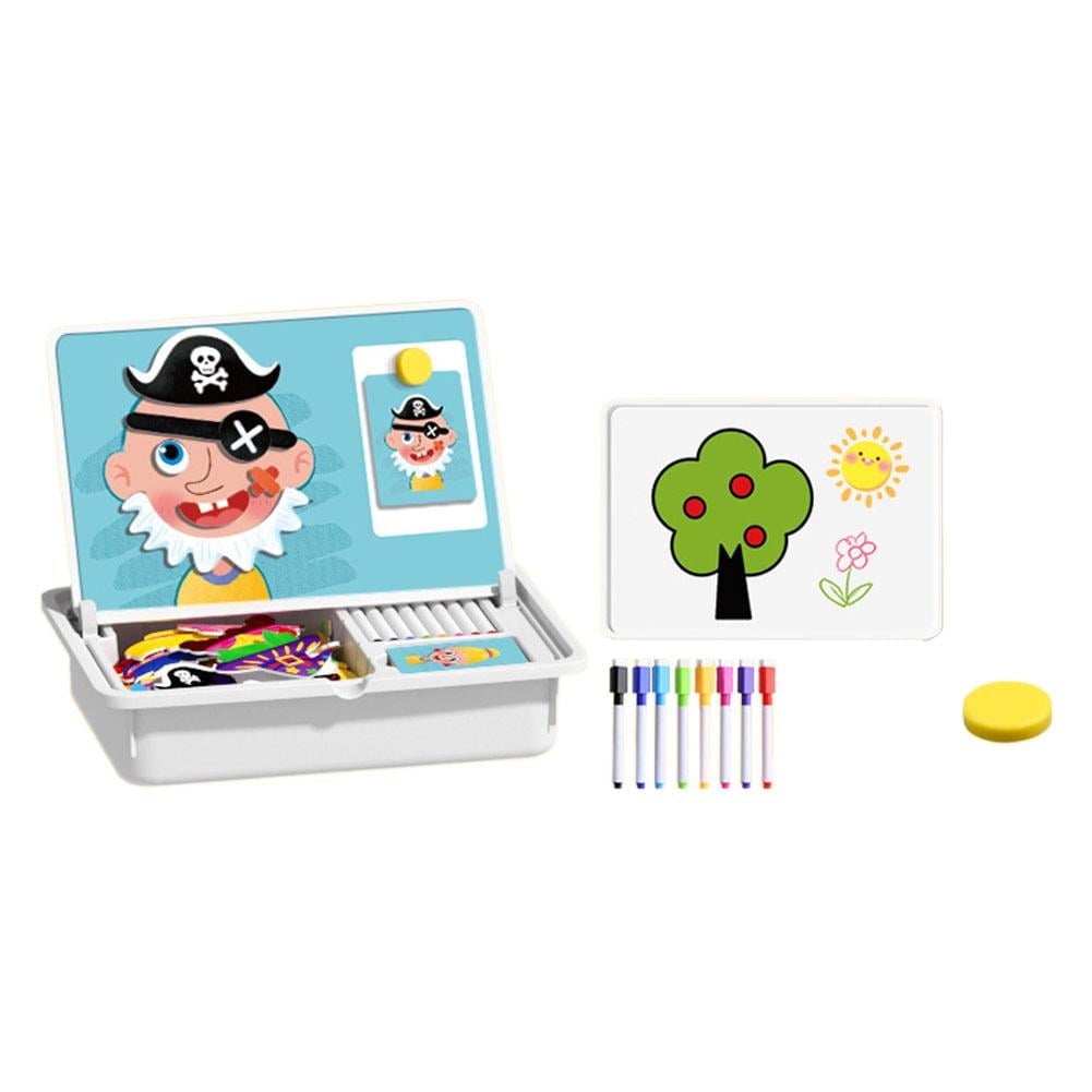 Magnetic Puzzles Face Dress Up Travel Game - Double-Sided