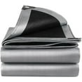 thumbnail image 1 of LUVCMFT 10*12ft Tarps Heavy Duty Thick Waterproof, Silver + Black Tent Shelter Cover Canopy, 16 Mil Tarpaulin Shade, Rip and Tear, UV Resistant, 1 of 8