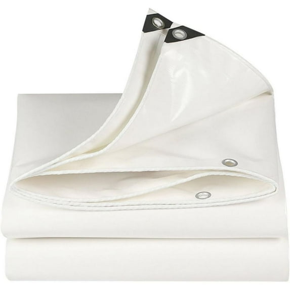 LUVCMFT 12*24ft Tarps Heavy Duty Thick Waterproof Poly Canopy White Shelter Cover 12 Mil Tarpaulin