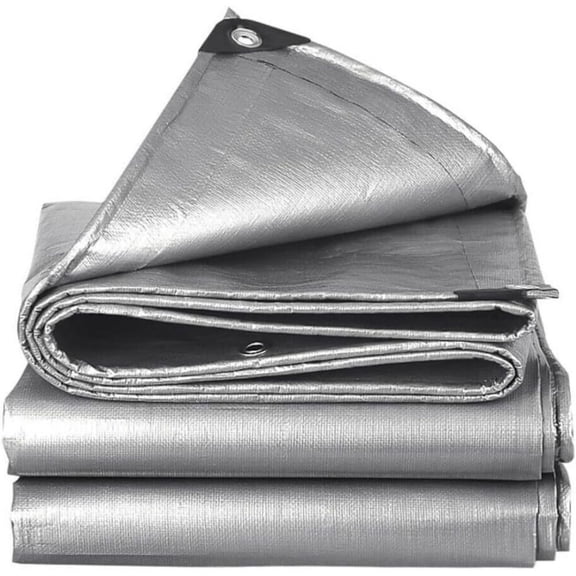 LUVCMFT 12*30ft Tarps Heavy Duty Waterproof 10 Mil Silver Tarp Cover UV Resistant Rip and Tear Proof Tarpaulin