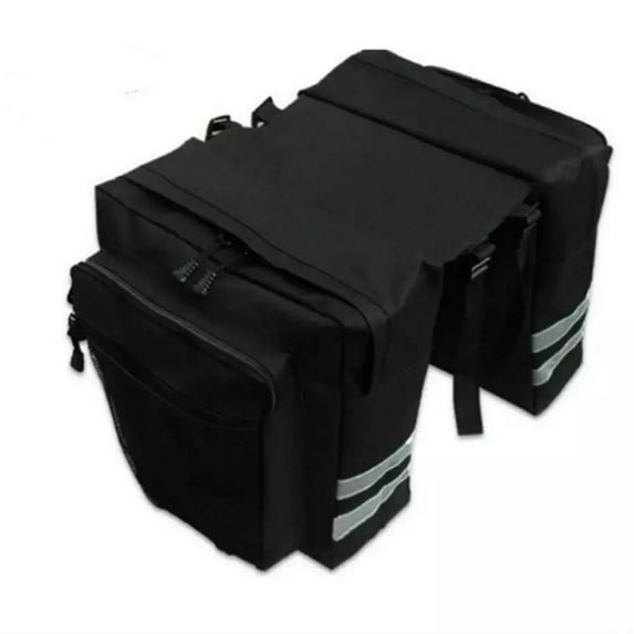 LUVCMFT 12.4" Bicycle Carrier Bag Rear Rack Bike Trunk Bag Luggage Back Seat Double Side Black