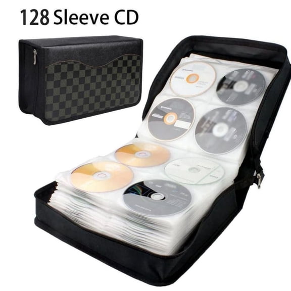 LUVCMFT 128Disc CD DVD Case Storage Bag Portable PU Leather Organizer Holder Media Video Box