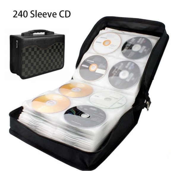 LUVCMFT 240Disc CD DVD Case Storage Bag Portable PU Leather Organizer Holder Media Video Box