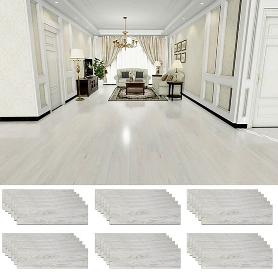 LUVCMFT 36Pcs Beige Waterproof Wood Plank Look Tile Grout, 54 Sq.FT, Self-Adhesive, DIY Flooring
