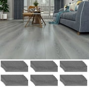 LUVCMFT 36Pcs Peel and Stick Floor Tile, 54 Sq.FT Waterproof Wood Plank Look Floor Tile, Self-Adhesive DIY Flooring Tiles for Transfer Bedroom, Living Room, Deep Gray