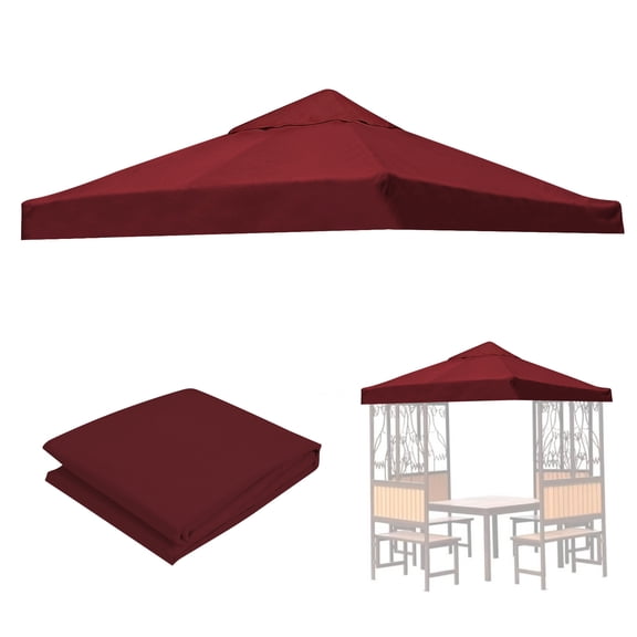 LUVCMFT 9.83'x9.83' Gazebo Canopy Top Replacement, 1 Tier Garden Yard Patio UV Sunshade Cover with Air Vent, Burgundy