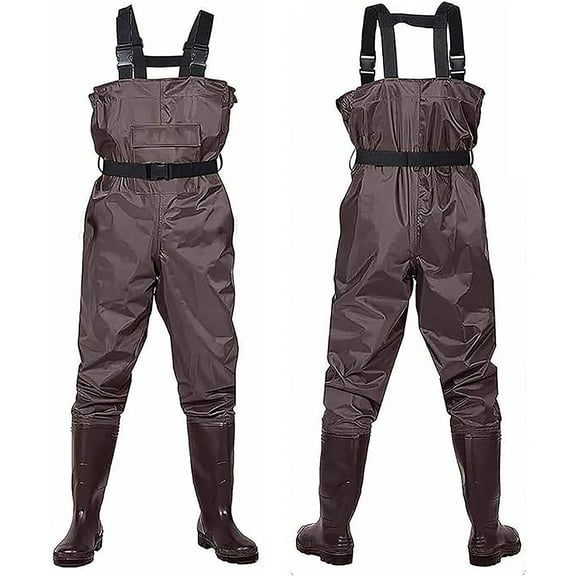 LUVCMFT Chest Waders with Boots, Waterproof Hunting Chest Wader, Lightweight Bootfoot Waders (Coffee, Size 9)