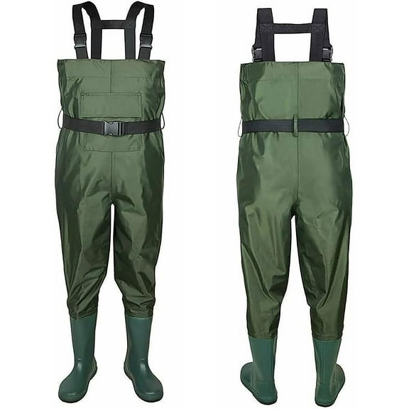 LUVCMFT Chest Waders with Boots, Waterproof Hunting Chest Wader, Lightweight Bootfoot Waders (Green, Size 11)