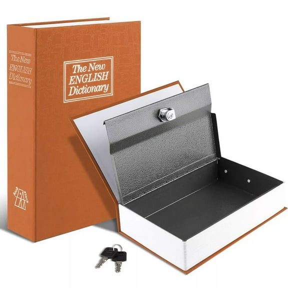 LUVCMFT Diversion Book Safe Storage Box (Size 7.1"x4.5"x2.2") With Key Lock, Dictionary Secret Hidden Safe Yellow